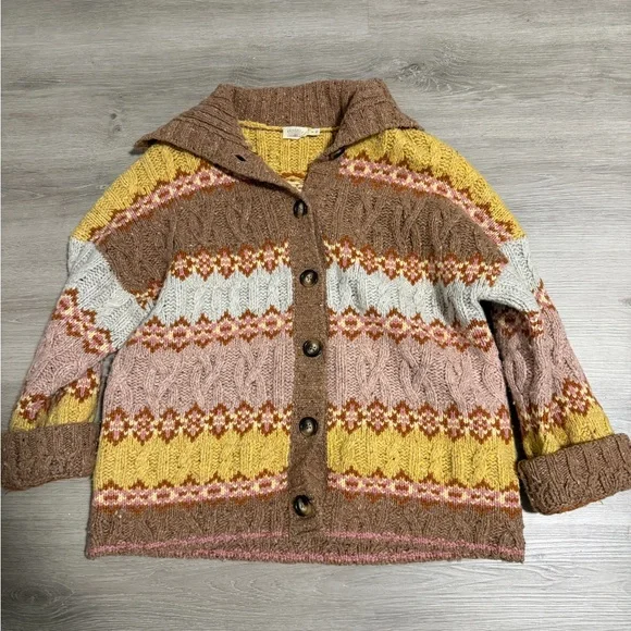 Faherty Highland Fairisle Cardigan-Lakeside Fairisle Haze - Picture 3 of 5